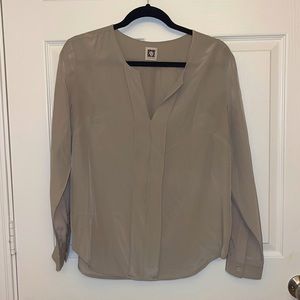 Anne Klein Gray Silk Shirt